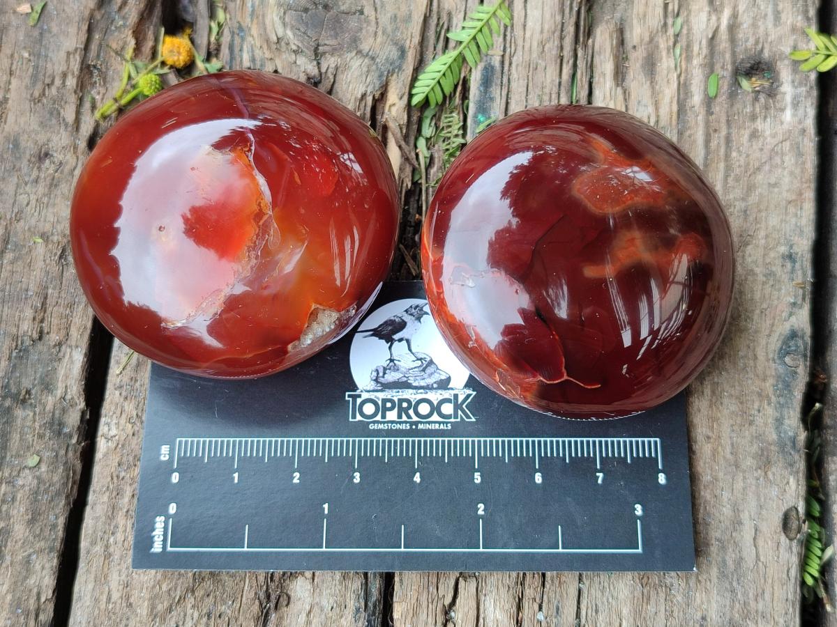 Polished Carnelian Agate Gemstone Galets x 24 From Madagascar