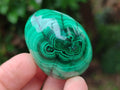 Polished Flower Banded Malachite Gemstone Eggs x 12 From Congo