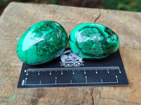 Polished Flower Banded Malachite Gemstone Eggs x 12 From Congo
