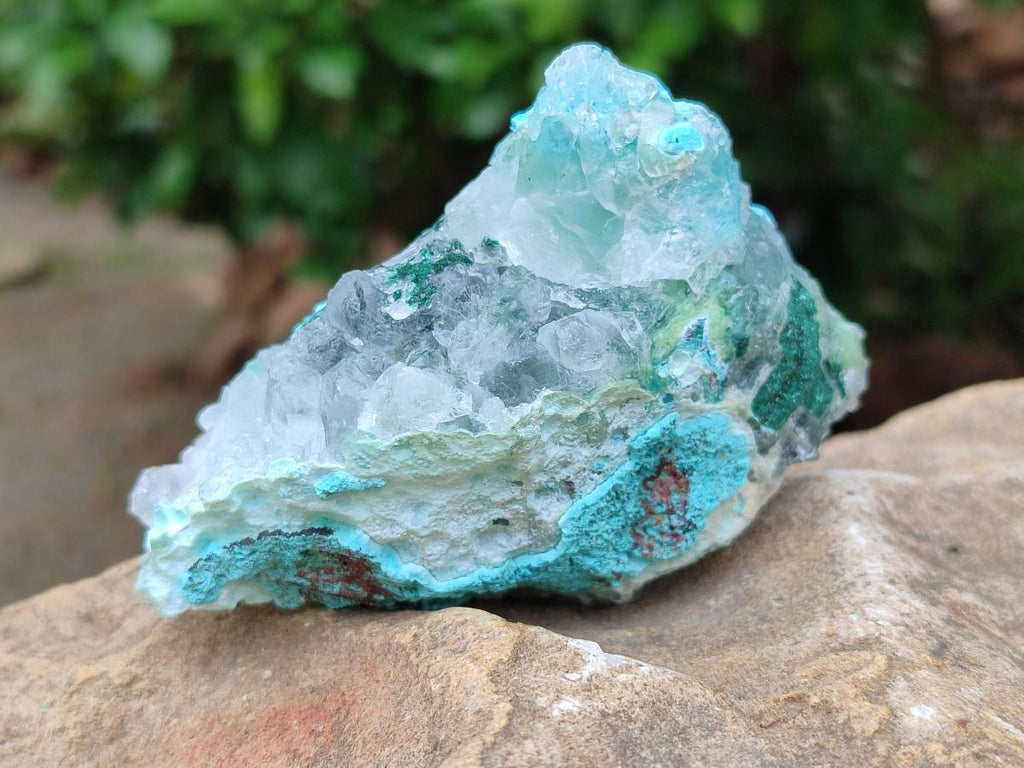 Natural Drusy Coated Chrysocolla with Malachite Specimens x 6 From Lupoto Mine, Congo