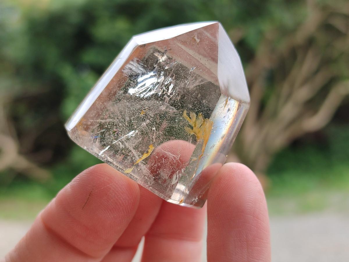 Polished Wispy Smokey Phantom Quartz Crystals x 12 From Akansobe, Madagascar