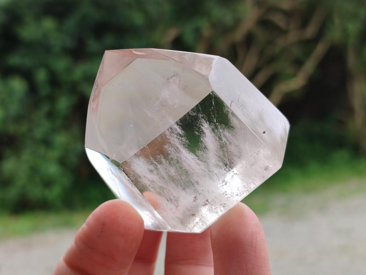 Polished Wispy Smokey Phantom Quartz Crystals x 12 From Akansobe, Madagascar