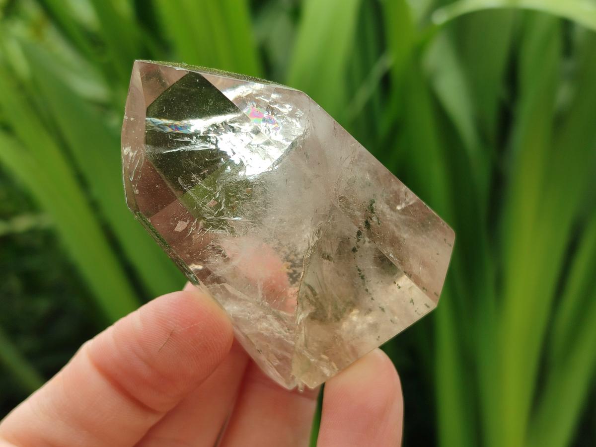 Polished Wispy Smokey Phantom Quartz Crystals x 12 From Akansobe, Madagascar