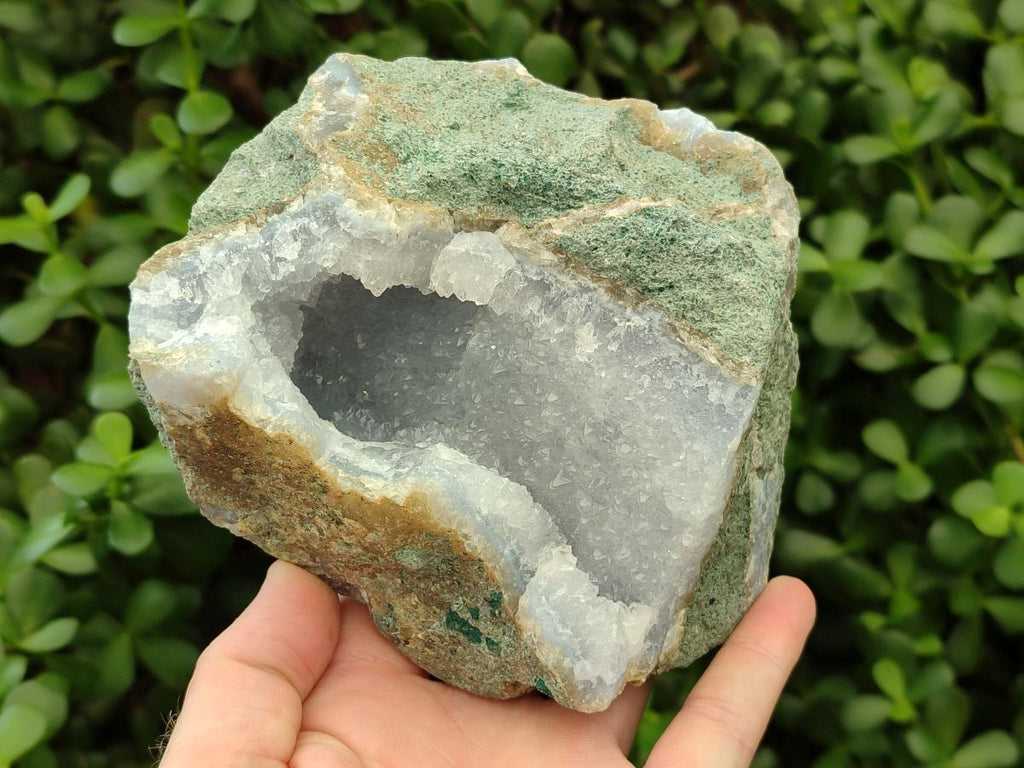 Natural Blue Lace Agate Geode Specimens x 2 From Nsanje, Malawi