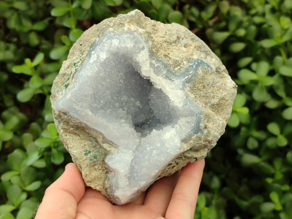 Natural Blue Lace Agate Geode Specimens x 2 From Nsanje, Malawi