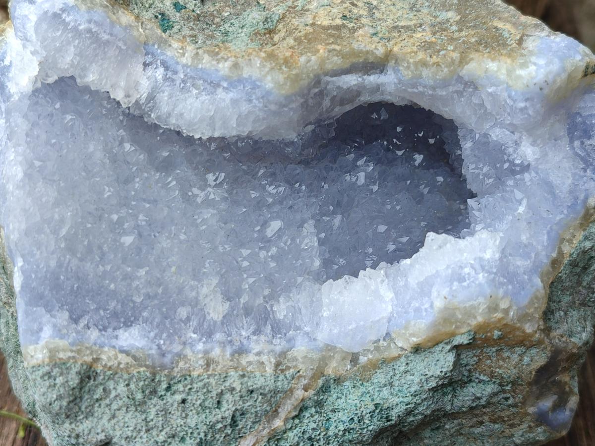 Natural Blue Lace Agate Geode Specimens x 2 From Nsanje, Malawi