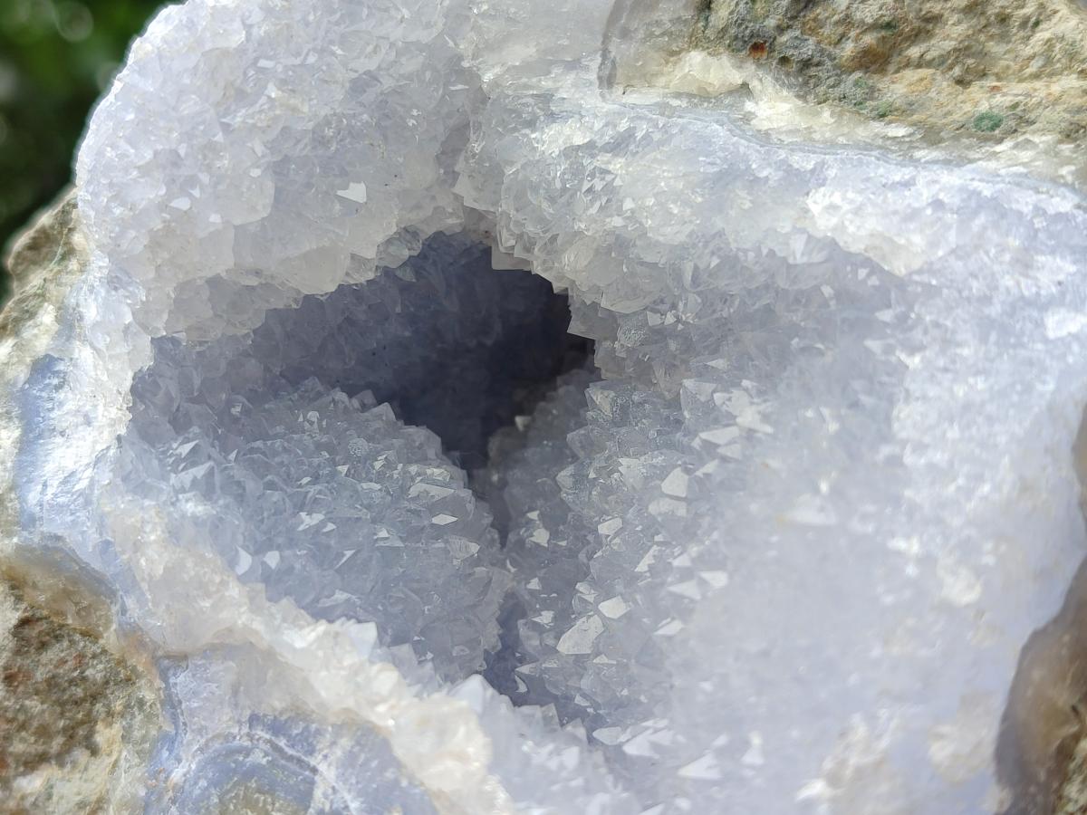 Natural Blue Lace Agate Geode Specimens x 2 From Nsanje, Malawi