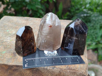 Polished Smokey Quartz Crystals x 12 From Madagascar