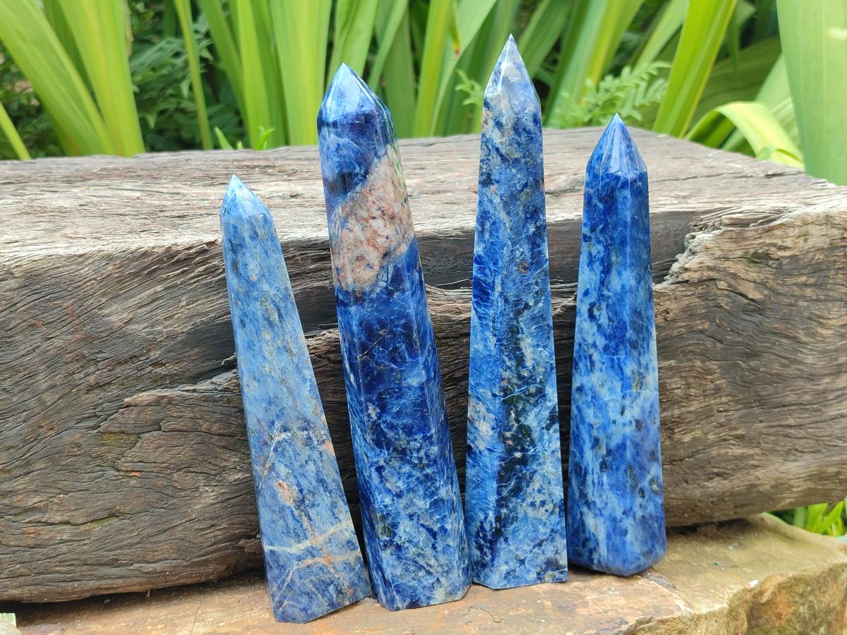 Polished Sodalite Display Crystals x 4 From Kunene River, Namibia