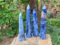 Polished Sodalite Display Crystals x 4 From Kunene River, Namibia