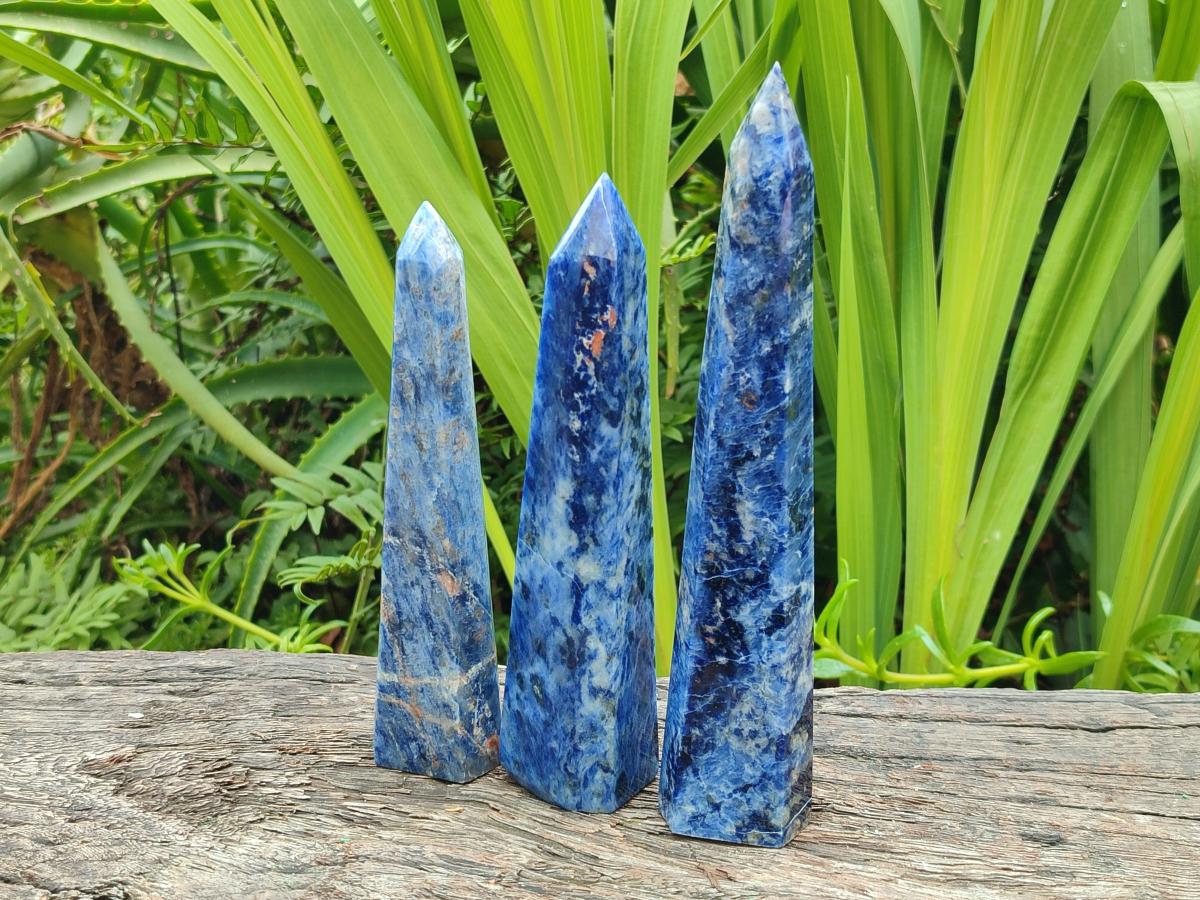 Polished Sodalite Display Crystals x 4 From Kunene River, Namibia