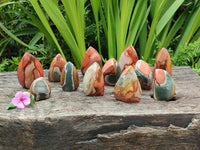 Polished Polychrome Jasper Flames x 12 From NW Coast, Madagascar