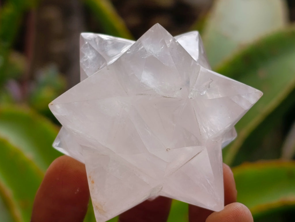 Hand Made Gemmy Rose Quartz Merkabahs x 3 From Madagascar