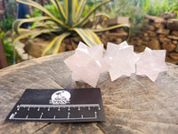 Hand Made Gemmy Rose Quartz Merkabahs x 3 From Madagascar