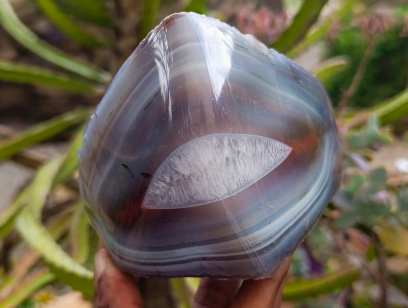 Polished One Side Red Shashe River Agate Nodules x 2 From Shashe River, Zimbabwe - Toprock Gemstones and Minerals 