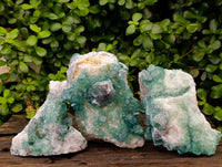 Natural Cubic Green Fluorite Cluster Specimens x 3 From Mandrosonoro, Madagascar