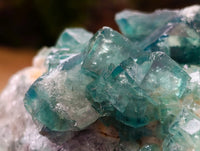 Natural Cubic Green Fluorite Cluster Specimens x 3 From Mandrosonoro, Madagascar