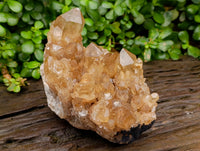 Natural Clear Smokey Citrine Quartz Clusters x 2 From Luena, Congo