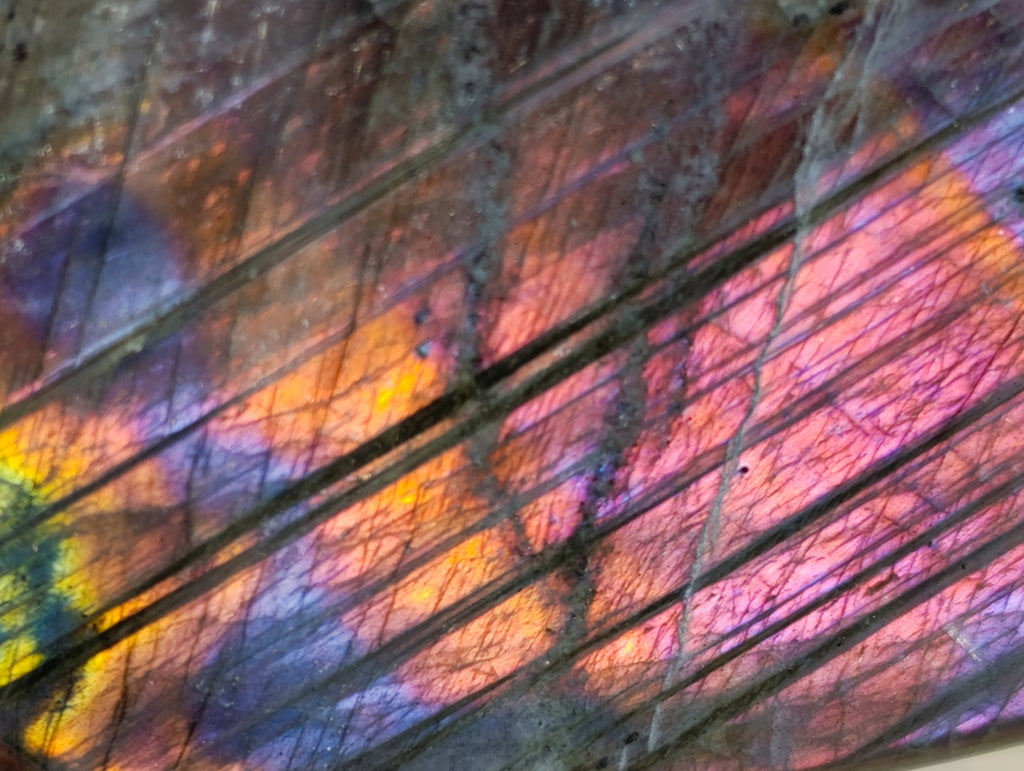 Polished Rare Purple Sunset Flash Labradorite Standing Free Forms x 2 From Madagascar - Toprock Gemstones and Minerals 