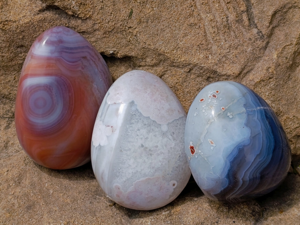 Polished Red Shashe River Agate Galets x 12 From Shashe River, Zimbabwe