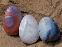 Polished Red Shashe River Agate Galets x 12 From Shashe River, Zimbabwe