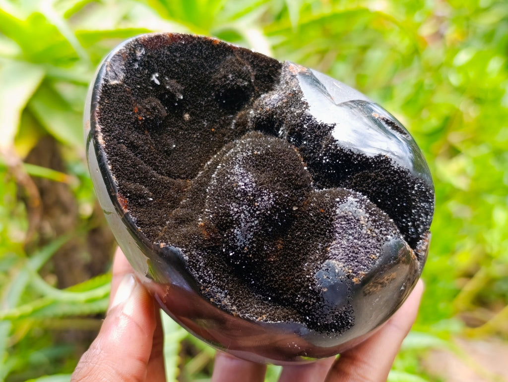 Polished Septerye Sauvage "Dragons Egg" Geodes x 2 From Mahajanga, Madagascar