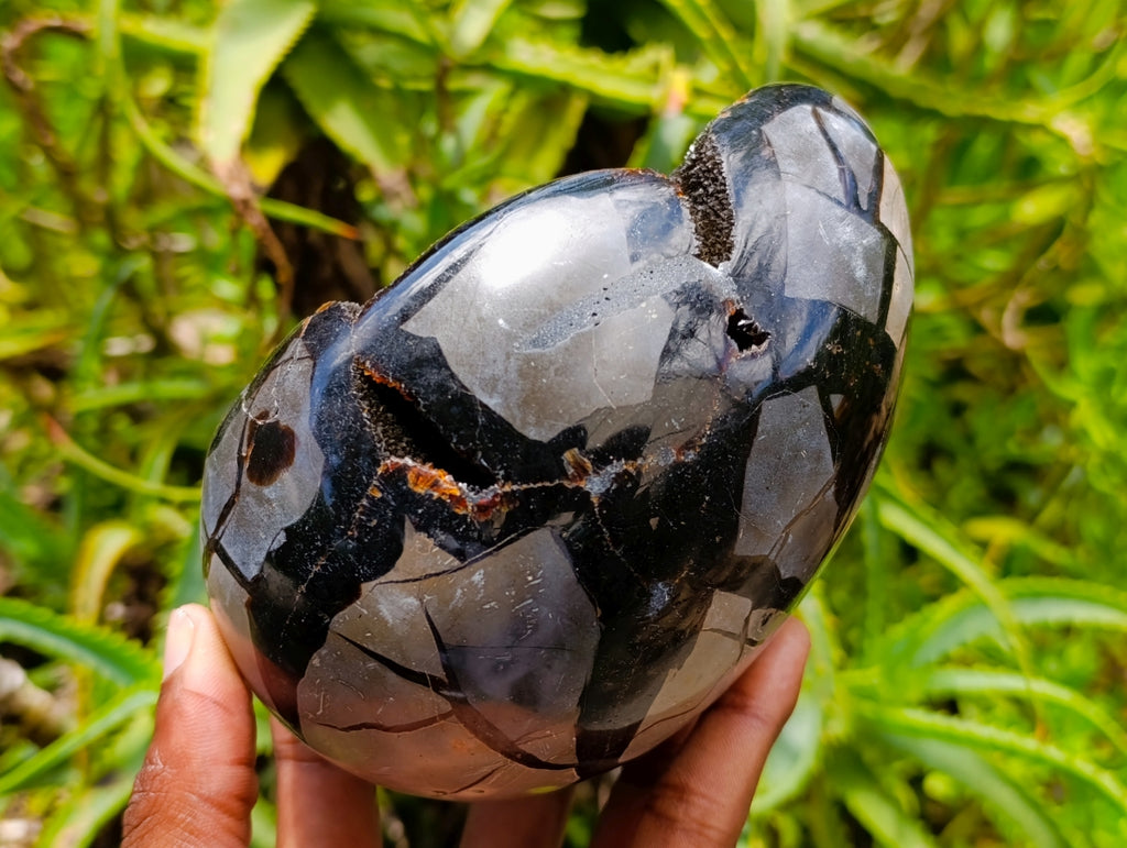 Polished Septerye Sauvage "Dragons Egg" Geodes x 2 From Mahajanga, Madagascar