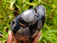 Polished Septerye Sauvage "Dragons Egg" Geodes x 2 From Mahajanga, Madagascar