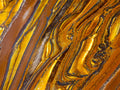 Polished Golden Tigers Eye With Banded Iron Stone Standing Free Forms x 2 From Prieska, South Africa