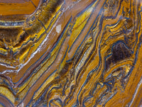 Polished Golden Tigers Eye With Banded Iron Stone Standing Free Forms x 2 From Prieska, South Africa