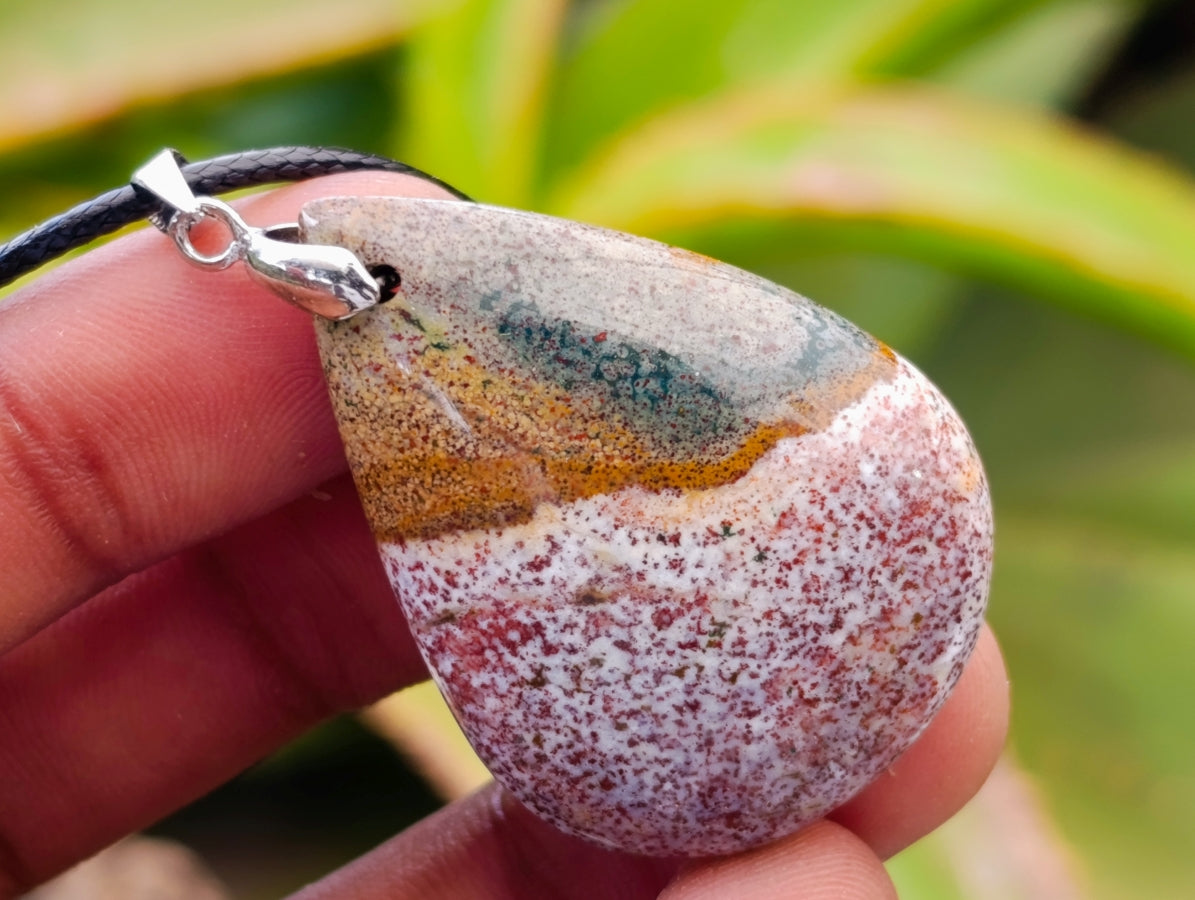 Hand Made Ocean Jasper Mixed Shaped Pendants x 12 From Madagascar