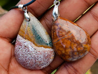 Hand Made Ocean Jasper Mixed Shaped Pendants x 12 From Madagascar