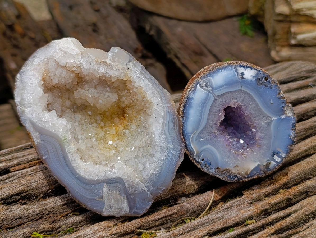 Polished Agate Amethyst Geodes x 6 From Maintirano, Madagascar