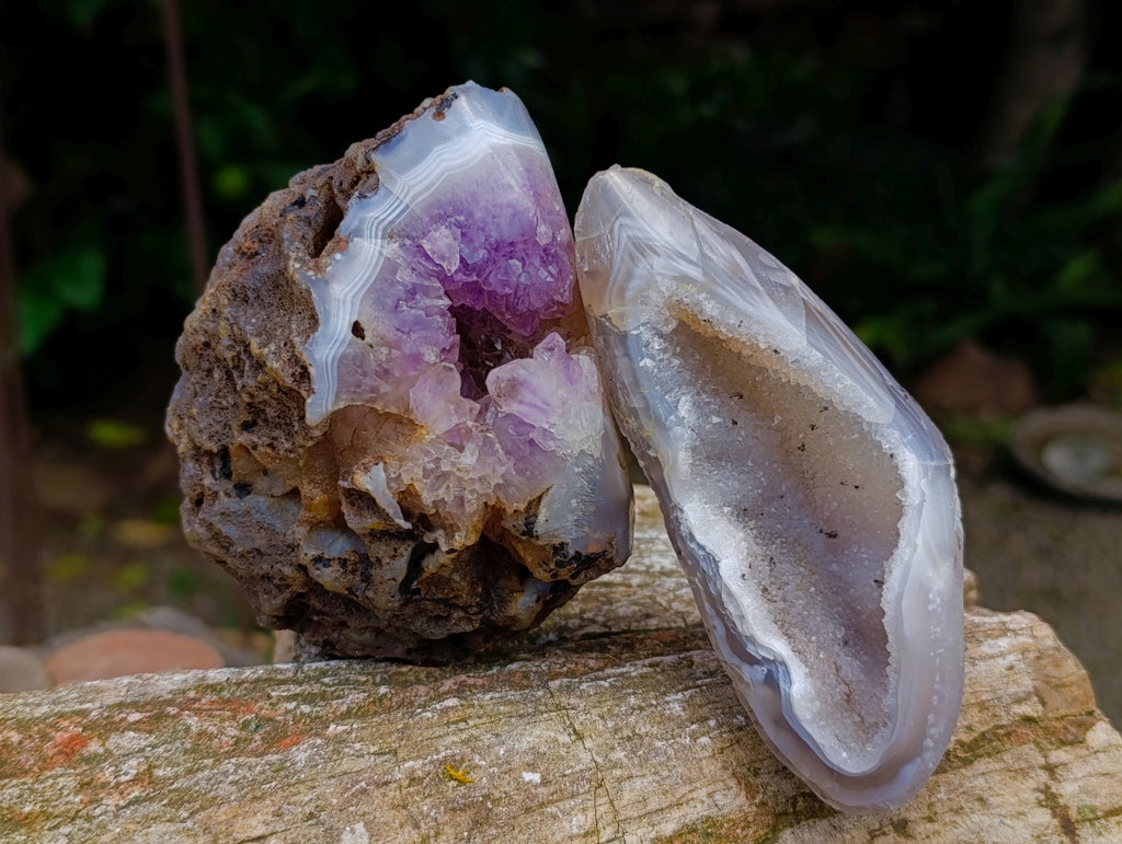 Polished Agate Amethyst Geodes x 6 From Maintirano, Madagascar