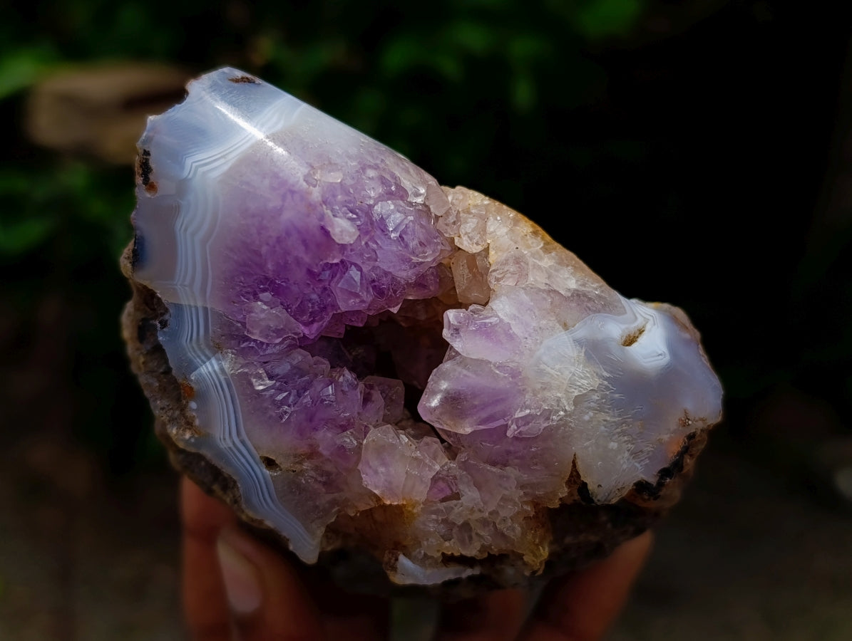 Polished Agate Amethyst Geodes x 6 From Maintirano, Madagascar