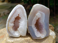 Polished Agate Amethyst Geodes x 6 From Maintirano, Madagascar