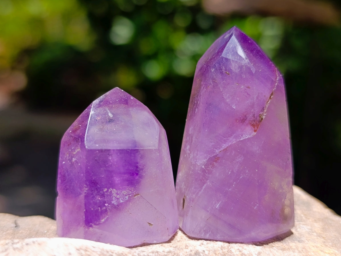Polished Window Amethyst Crystals x 35 From Akansobe, Madagascar