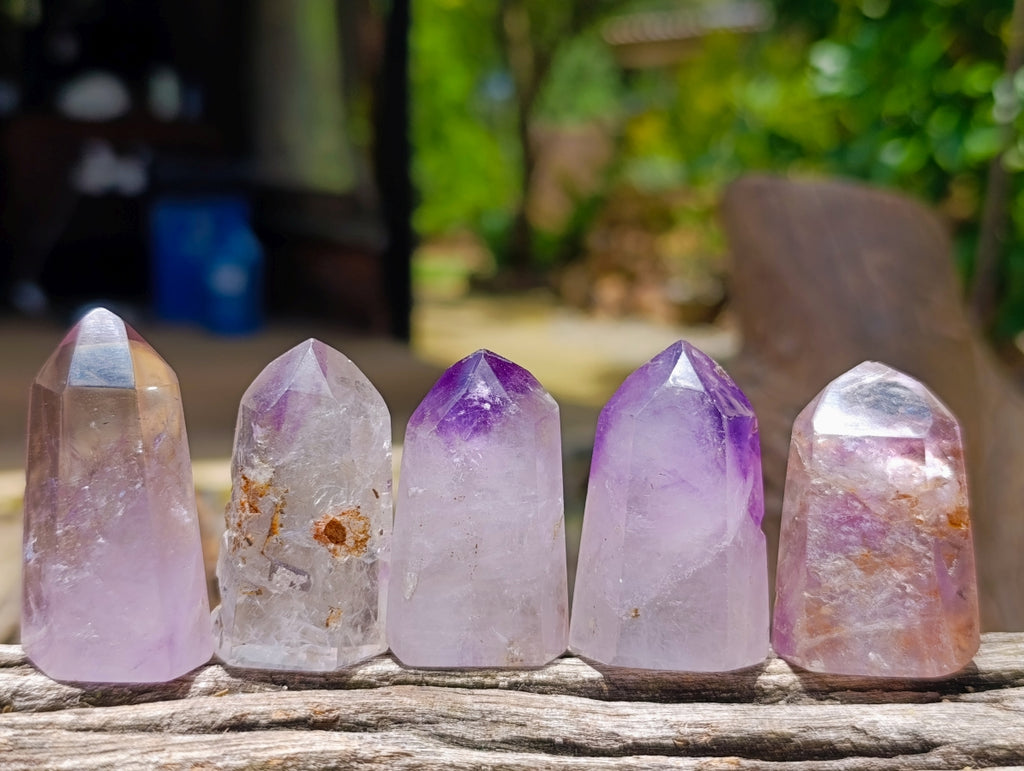 Polished Window Amethyst Crystals x 35 From Akansobe, Madagascar