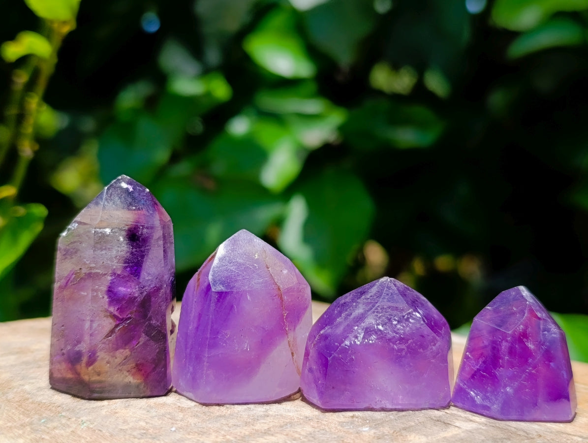 Polished Window Amethyst Crystals x 35 From Akansobe, Madagascar