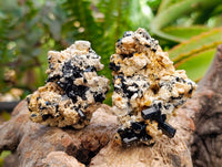 Natural Schorl Black Tourmaline With Orthoclase Specimens x 6 From Erongo, Namibia