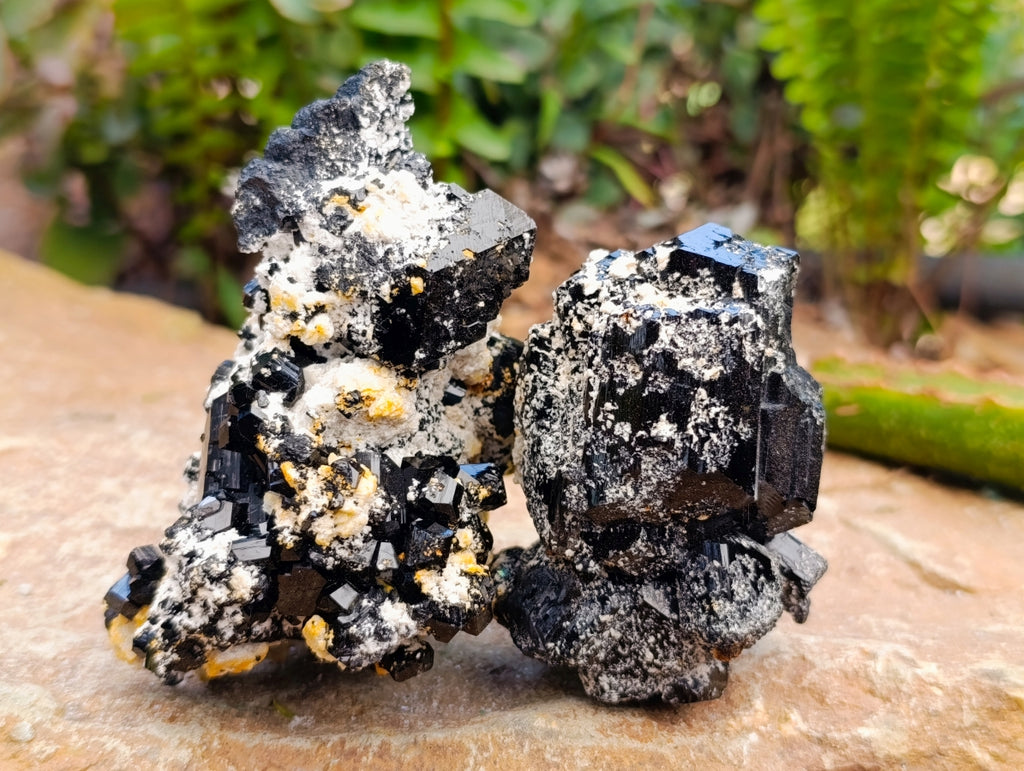Natural Schorl Black Tourmaline With Orthoclase Specimens x 6 From Erongo, Namibia