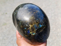 Hand Made Large Labradorite Skull Carving x 1 From Madagascar
