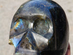Hand Made Large Labradorite Skull Carving x 1 From Madagascar