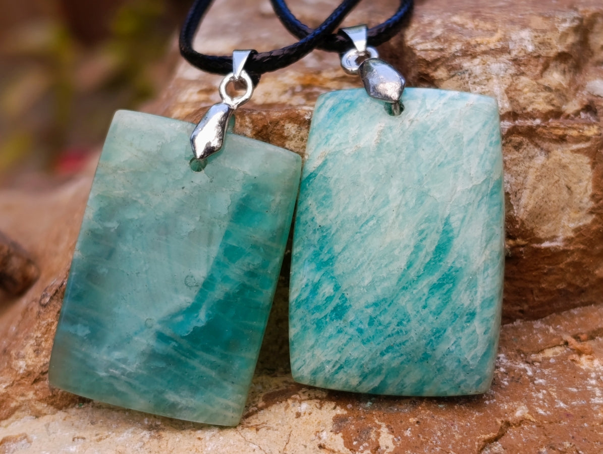 Hand Made Amazonite Mixed Shaped Pendants x 20 From Madagascar