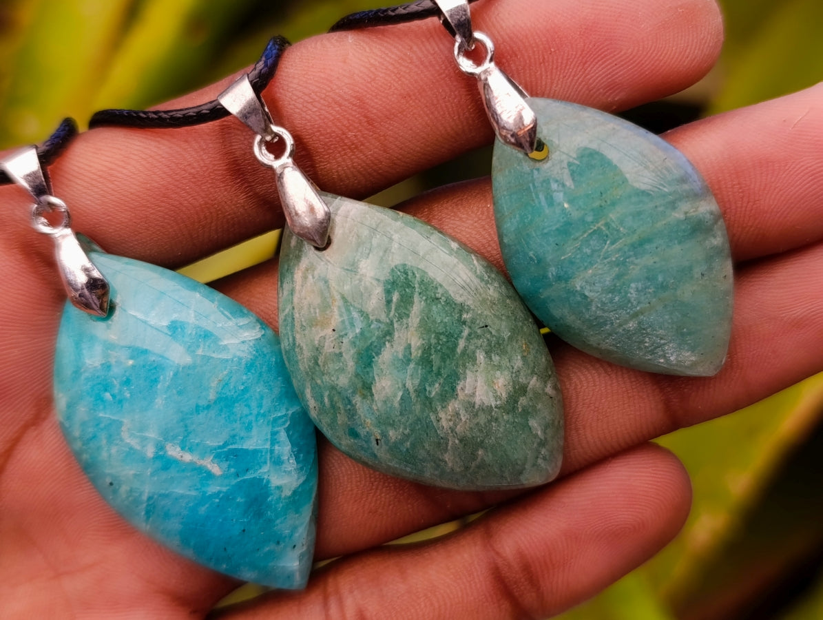 Hand Made Amazonite Mixed Shaped Pendants x 20 From Madagascar