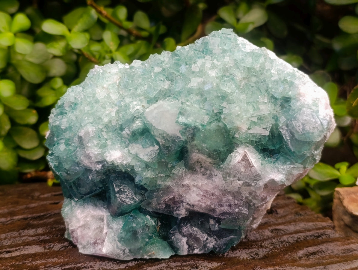 Natural Cubic Green Fluorite Cluster Specimens x 2 From Mandrosonoro, Madagascar