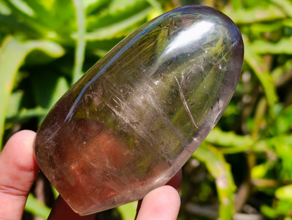 Polished Smokey Quartz Standing Free Forms x 6 From Madagascar