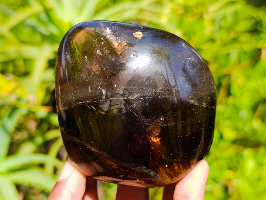Polished Smokey Quartz Standing Free Forms x 6 From Madagascar