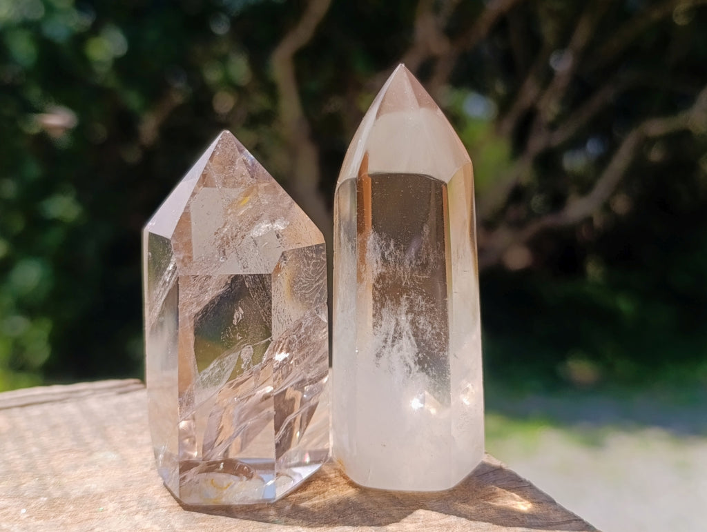 Polished Quartz Crystals With Inclusions x 12 From Madagascar