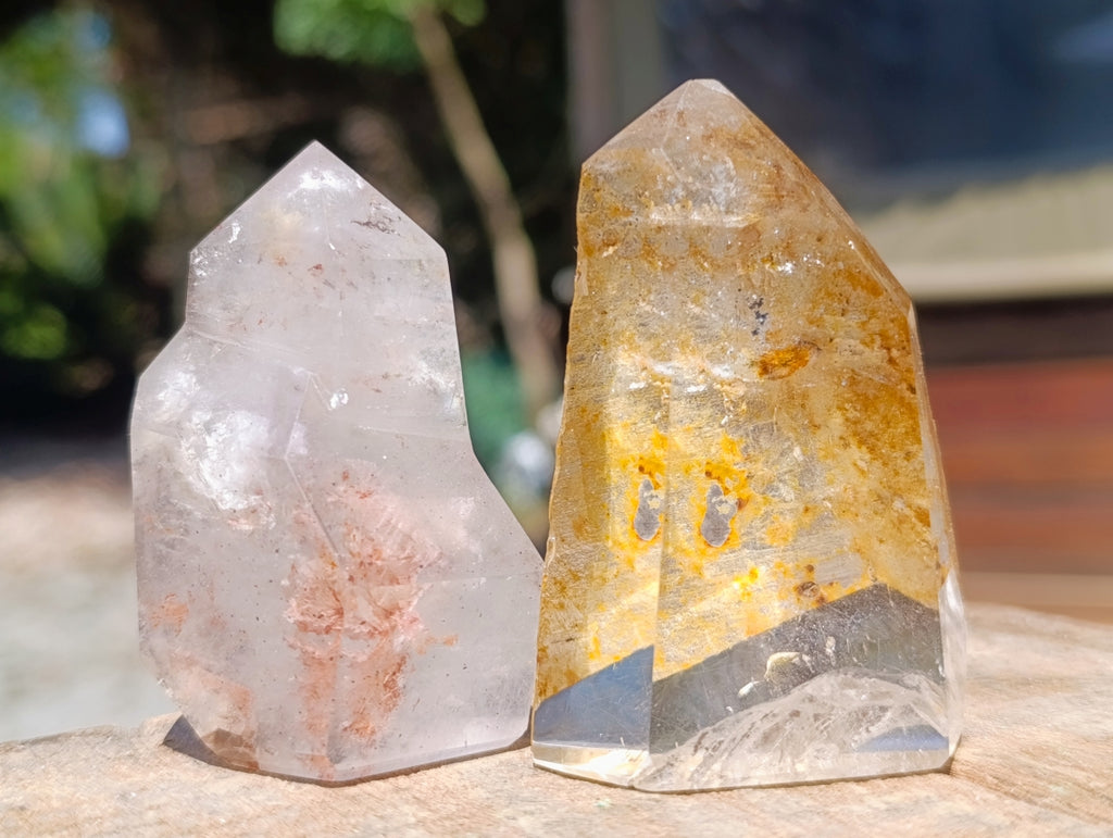 Polished Quartz Crystals With Inclusions x 12 From Madagascar